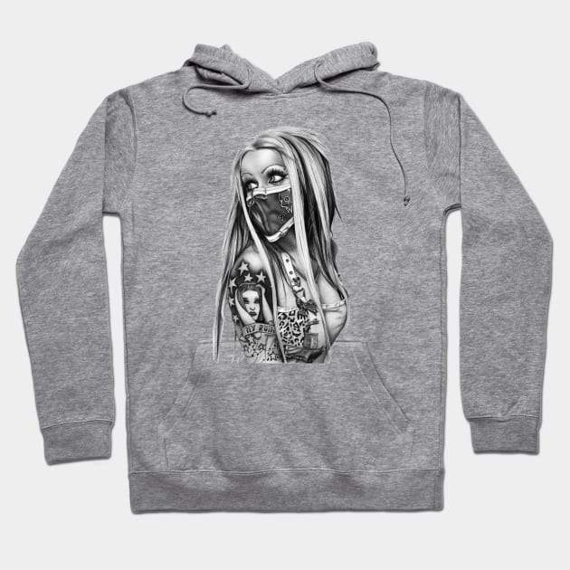 Tattooed Girl in a Mask Hoodie by NeilGlover